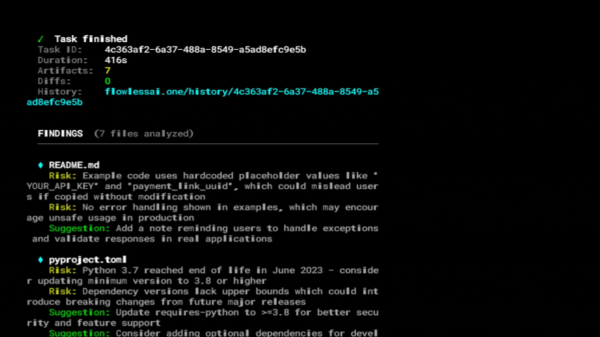 Vibe Auditor findings output
